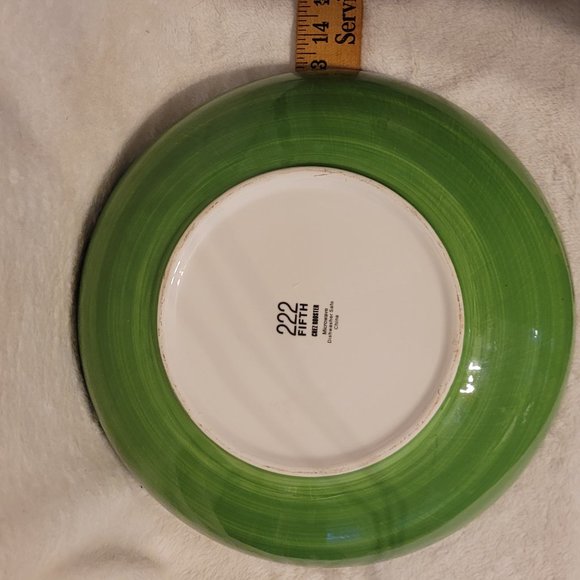 222 Fifth Rooster  Large Serving Bowl approx 13" X 3'" - Picture 9 of 9